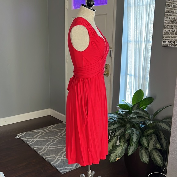 DKNY Red Waist Tie Dress - Picture 4 of 8
